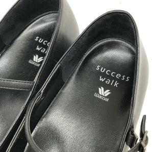◆Wacoal SUCCESS WALK サクセスウォーク（ワコール） パンプス 24.5EE◆ ブラック レザー ストラップ レディース 靴 シューズ shoesの画像6