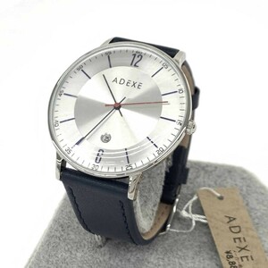 Как новый ◆ Adexe Adex Watch Quartz ◆ 2046b-05 Silver Color x Navy Ss x кожаные мужские часы часов