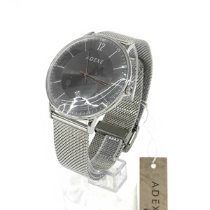 新品同様◆ADEXE アデクス 腕時計 クォーツ◆2046B-04 シルバーカラー SS メンズ ウォッチ watch