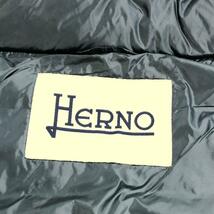 ◆HERNO ヘルノ ダウンコート 40◆ ネイビー ダウン95％ レディース タイト 異素材 ロング丈 ダウン切替 アウター_画像4