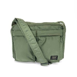 ◆PORTER ポーター タンカー ショルダーバッグ◆ グリーン ナイロン 2室 メンズ 斜め掛け bag 鞄