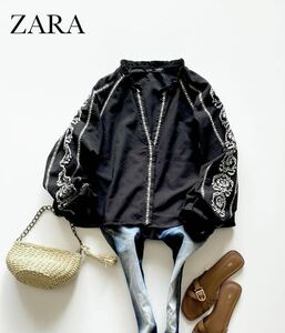 【ZARA】リネンブレンド刺繍プルオーバー