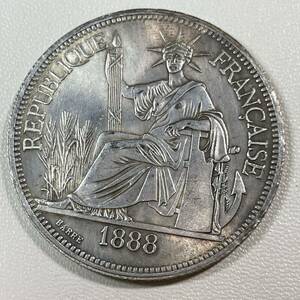 フランス 硬貨 古銭 フランス領インドシナ 1888年 フランス共和国 マリアンヌ 自由の女神 ピアストル コイン 重21.65g