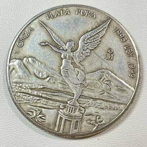 メキシコ 硬貨 古銭 1998年 翼のある女神 「メキシコ合衆国」銘 ポポカテペトル火山 イスタクシウアトル火山 記念幣 コイン 重25.85g