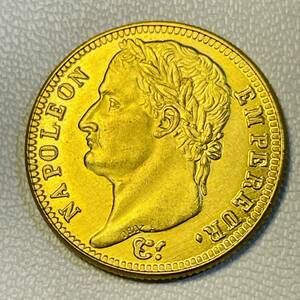 フランス 硬貨 古銭 ナポレオン一世 1809年 ナポレオン・ボナパルト フランス帝国 花輪 月桂冠 フラン コイン 重3.60g