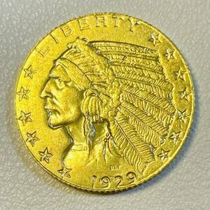 アメリカ 硬貨 古銭 インディアン人像 1929年 イーグル リバティ ドル 記念幣 コイン 重4.61g