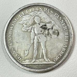 スイス 硬貨 古銭 ツーク射撃祭 1869年 ツーク州 騎士 オノ 旗 国章 記念幣 コイン 重23.18gの画像2