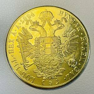 オーストリア帝国 硬貨 古銭 フランツ・ヨーゼフ 1 世 1894年 クラウン 国章 紋章 双頭の鷲 4ダカット コイン 重15.72g
