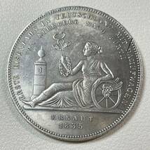 ドイツ 硬貨 古銭 バイエルン州 1835年 ルートヴィヒ1世 女性 カドゥケウス 車輪 翼 ライオン クラウン コイン 重21.68g_画像1