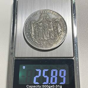 ドイツ 硬貨 古銭 プロイセン王国 1841年 フリードリヒ・ヴィルヘルム4世 「神と共にあります」銘 国章 クラウン コイン 重25.89gの画像5