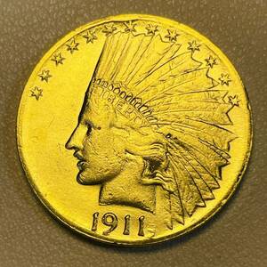 アメリカ 硬貨 古銭 インディアン人像 1911年 イーグル リバティ ドル 記念幣 コイン 重8.66g