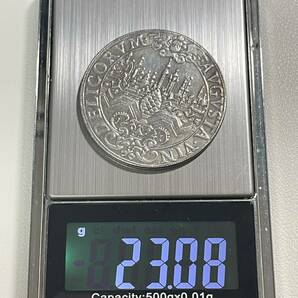 ドイツ 硬貨 古銭 アウグスブルク 1641年 フェルディナンド三世 自由都市 松ぼっくり バロック様式 天使 コイン 重23.08gの画像5