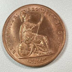 イギリス 硬貨 古銭 ヴィクトリア女王 1860年 ヴィクトリア朝 ブリタニア コイン 重18.36g