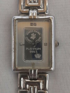 「動作未確認」ELGIN 腕時計 スイスバンク 999.5 PLATINUM BAR1g クォーツ レディース