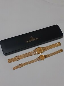 [ operation not yet verification ]ELGIN pair watch wristwatch quarts Gold 