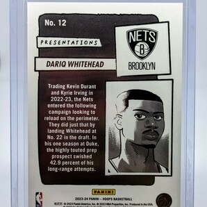 【1円スタート】2023-24 Panini NBA Hoops - Dariq Whitehead RC PRESENTATIONS SSP / Brookly Netsの画像2