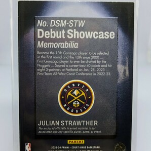 【1円スタート】JULIAN STRAWTHER - 2023-24 Panini Court Kings Rookie Debut Showcase Player Patch /Nuggets ジュリアン・ストローザーの画像2