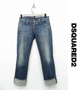 F278/DSQUARED2 укороченные брюки Denim джинсы брюки кнопка fly roll выше 38 M синий 