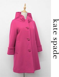 S250/kate spade コート ジャケット ウール 裏総柄 2 M ピンク 秋冬