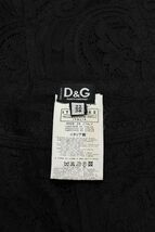 Z046/美品 D&G DOLCE&GABBANA ひざ丈ミニスカート タイト レース 総柄 XS~S 22/36 黒_画像5