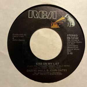 US盤 7インチ　DARYL HALL & JOHN OATES # KISS ON MY LIST / AFRICA