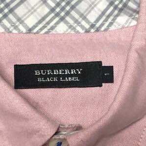 バーバリーブラックレーベル BURBERRY BLACK LABEL ノバチェック コットン100％ 綿 長袖シャツ ボタンダウン ホースロゴ刺 ピンク Sの画像7