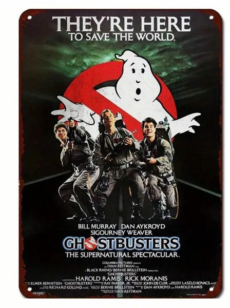 映画　GHOST BUSTERS ゴーストバスターズ ブリキ看板　サインプレート　映画ポスター