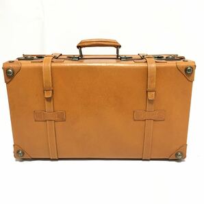本革レザーアンティークトランク☆アタッシュケース旅行鞄レザー革トランク★トラベルバッグスーツケースビンテージトランクケースの画像3