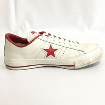 日本製CONVERSEコンバース☆ワンスター廃盤レザースニーカー26cm白x赤メンズくつ靴本革シューズオールスターone starホワイト_画像6