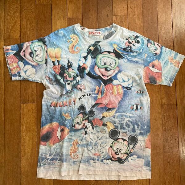 Ray Summers ミッキーマウス 総柄Tシャツ Disney