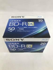 SH240415-01O/ 未開封 SONY ソニー 録画用BD-R DL 50GB 4倍速 20枚 20パック 20BNR2VJPS4 ビデオ用ブルーレイディスク