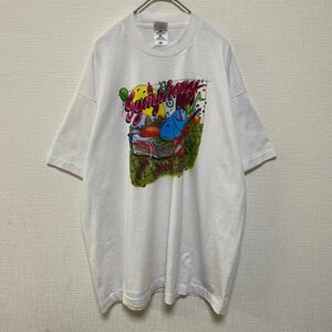 FRUIT OF THE LOOM フルーツオブザルーム シングルステッチ Tシャツ プリント 企業コラボ 白 ホワイト XL古着