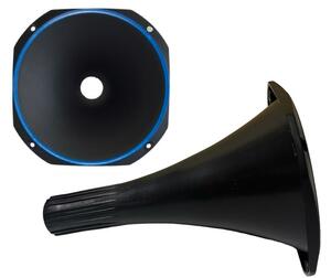 ２個セット Fiamon プラスチックホーン ロング24.5cm 1インチ 青色　カースピーカー カーオーディオ カーステレオ 外向き 重低音
