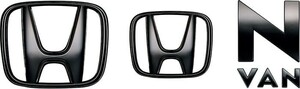 N-VAN/JJ1/JJ2: original black emblem ( Honda H Mark (2 piece )+ car name emblem | black chrome style )