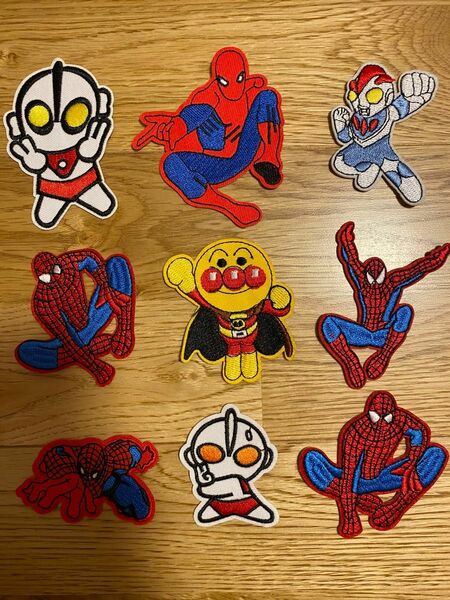 刺繍スパイダーマン アイロンワッペン　9枚セット