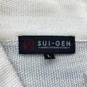 SUI-GEN メンズ 胸ポケット 薄手 透け カーディガン L 白 ポリエステルテンセルの画像2