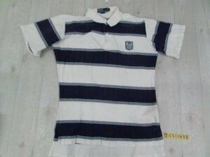 POLO by RALPH LAUREN ポロ ラルフ ローレン メンズ ボーダー 半袖ポロシャツ M 白紺