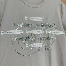 状態良 CELINE セリーヌ フィービー期 Tシャツ 半袖 スパンコール 魚 ロゴ レディース_画像2