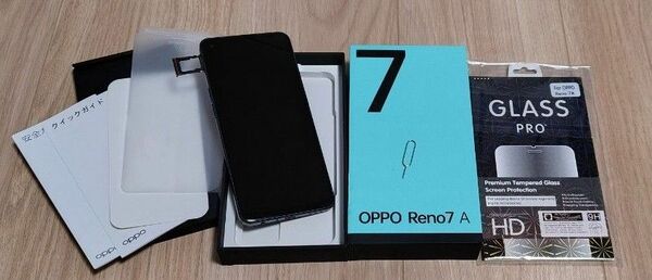 OPPO Reno7A 6.4インチ メモリー6GB ストレージ128GB スターリーブラック SIMフリー フィルム付