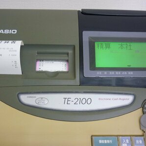 桐生店【中古品】k4-45 CASIO TE-2100 動作確認済 初期化済み 鍵付き カシオ レジ レジスタの画像2