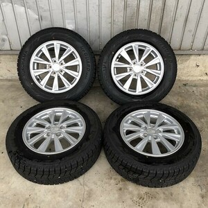 ★保管袋付★(WW6A023)スバル純正 15 x 6J 5穴 100 + YOKOHAMA ice GUARD iG60 195/65R15 91Q 2021年 スタッドレス 冬タイヤ