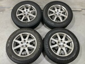 ★保管袋付★(4F029)T.R.G.8 15x6J+43 5穴 100 ハブ67mm + BRIDGESTONE VRX2 195/65R15 91Q 2018年　スタッドレス 冬