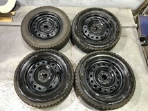 ★保管袋付★(WW5J066)鉄ホイール 15ｘ5.5J 4穴 100 + DUNLOP WINTERMAXX WM01 185/65R15 88Q 2018年 スタッドレス 冬タイヤ 送料無料_画像1