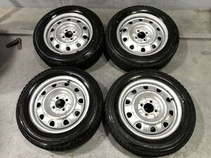 ★保管袋付★(WW5K006)鉄ホイール 15ｘ5.5J 4穴 100 + BRIDGESTONE BLIZZAK VRX 185/60R15 84Q 2019年 スタッドレス 冬タイヤ 送料無料