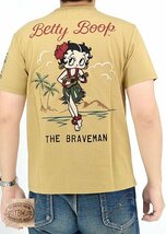 BR×BETTYコラボ 天竺半袖Tシャツ◆The BRAVE-MAN ベージュXXLサイズ BBB-2415 ブレイブマン ベティーちゃん 刺繍_画像1