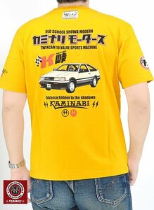 シャドウ半袖Tシャツ◆カミナリ イエローLサイズ 大排気量 KMT-238 エフ商会 efu 昭和 レトロ トヨタ レビン AE-86