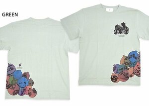 水風船半袖Tシャツ◆喜人 グリーンLサイズ KJ-42001 和柄 和風 きじん カラフル