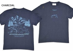 みんなでBBQ半袖Tシャツ◆喜人 チャコールXXLサイズ KJ-42003 和柄 和風 きじん バーベキュー アウトドア