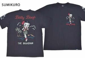 BR×BETTYコラボ 天竺半袖Tシャツ◆The BRAVE-MAN スミクロXXLサイズ BBB-2415 ブレイブマン ベティーちゃん 刺繍