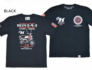 レジャーバイク半袖Tシャツ◆カミナリ ブラックXLサイズ 限定解除 KMT-237 雷 エフ商会 モンキー efu アメカジ 昭和 レトロ